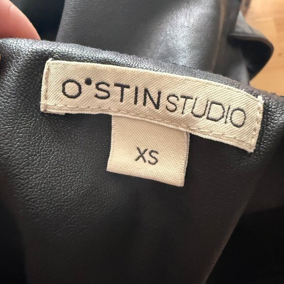 O’stin Studio Black Faux Leather Mini Dress Size XS - Picture 4 of 4
